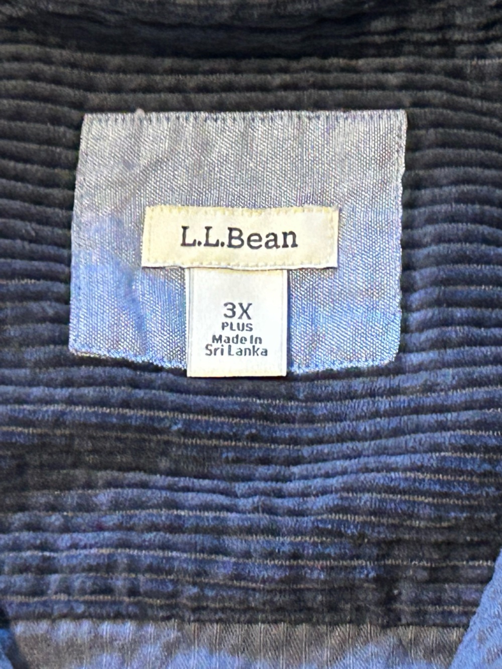 L.L.Bean Navy Corduroy Button-Up Shirt Jacket | Cotton | Size 3X - Picture 4 of 8
